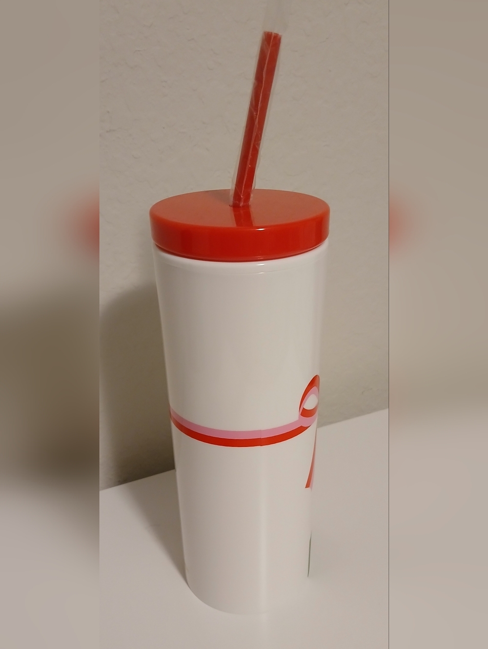 NWT Kate Spade Pink & Red Bow Tumbler With Straw - Picture 8 of 10